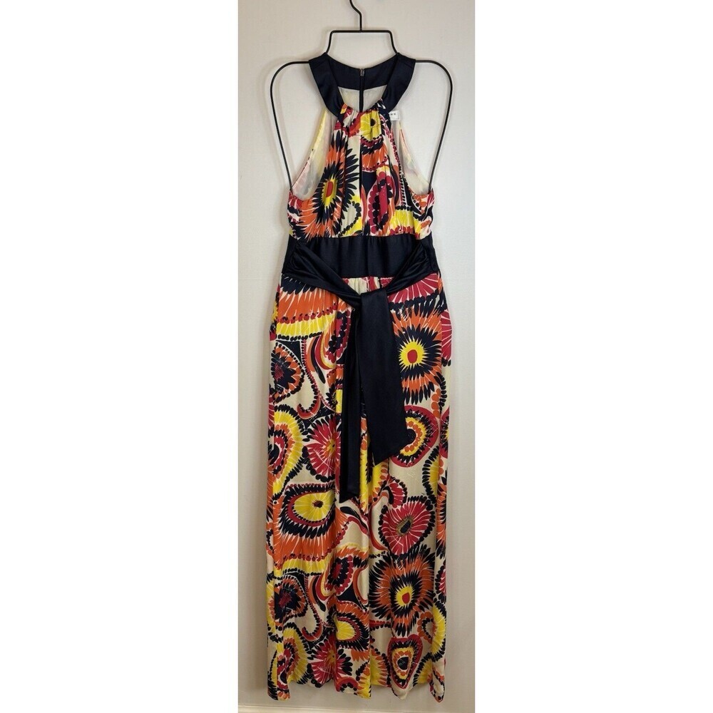 TRINA TURK Vibrant Floral Print Halter Silk Maxi Dress Size 2 Summer Beach Party